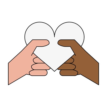 Hands holding heart icon vector illustration graphic design.のイラスト素材