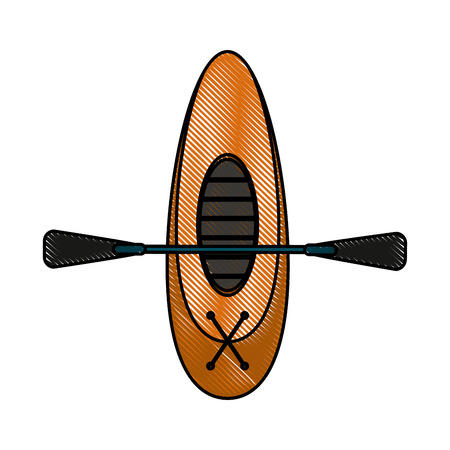 Kayak boat with rowings icon vector illustration graphic designのイラスト素材