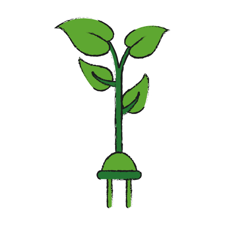 plug plant eco friendly icon image vector illustration designのイラスト素材