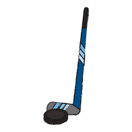 Hockey stick and puck icon vector illustration graphic designのイラスト素材