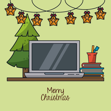 Christmas in office icon vector illustration graphic designのイラスト素材