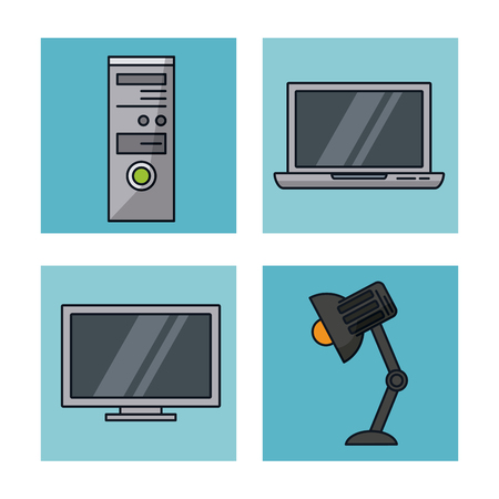 Office elements icons icon vector illustration graphic designのイラスト素材