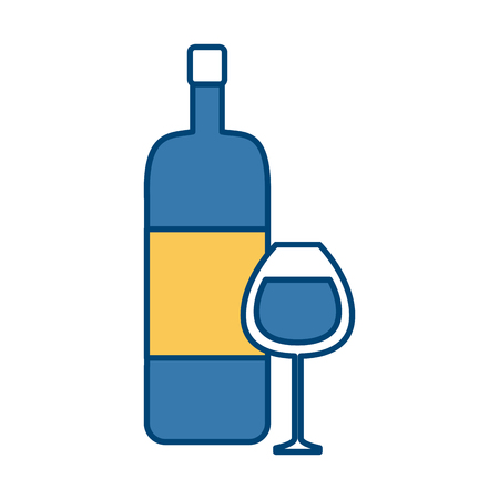 Wine bottle and cup icon illustration graphic design.のイラスト素材