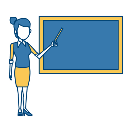 Teacher with blackboard icon vector illustration graphic designのイラスト素材
