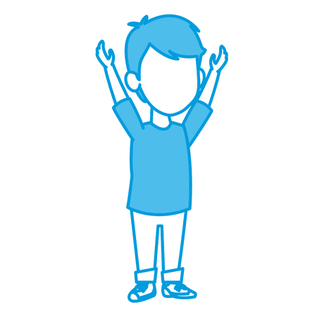 Cute schoolboy cartoon icon vector illustrationのイラスト素材