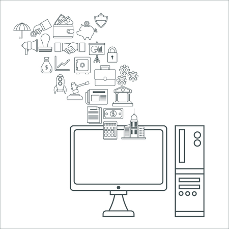 Digital marketing and business icons icon vector illustration graphic designのイラスト素材