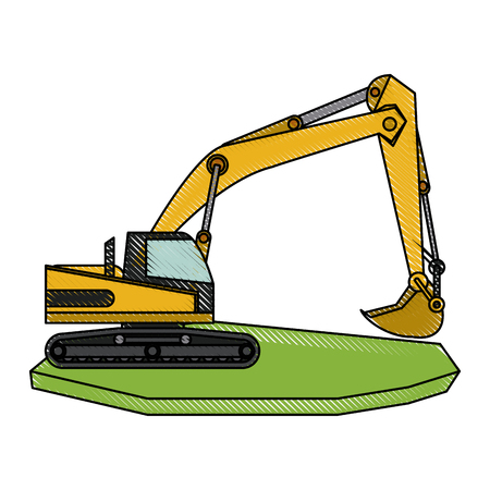 backhoe heavy machinery construction icon image vector illustration designのイラスト素材