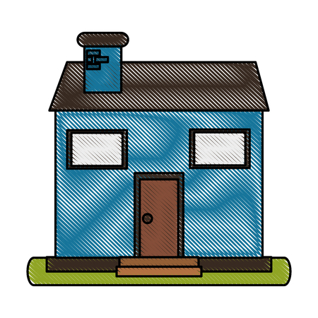 family home or one story house icon image vector illustration designのイラスト素材