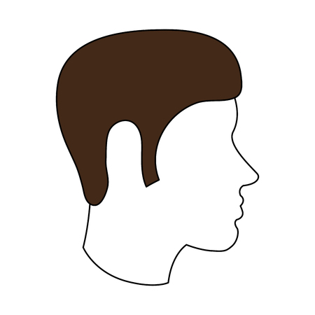 man dark skin avatar head sideview icon image vector illustration designのイラスト素材