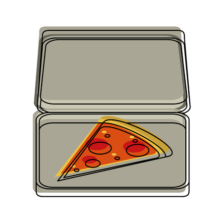 pizza box delivery fast food icon image vector illustration designのイラスト素材