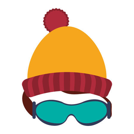 Hat with goggles winter clothing clip-art design illustration.のイラスト素材