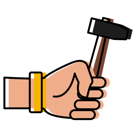 Hand holding mallet icon vector illustration graphic designのイラスト素材