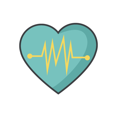 Heart with beat waves icon vector illustration graphic designのイラスト素材