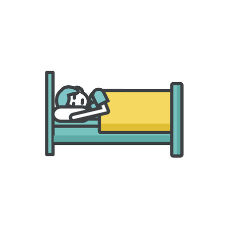 Sleeping in bed icon vector illustration graphic designのイラスト素材
