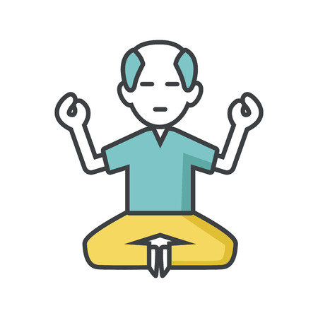 Man doing yoga icon vector illustration graphic designのイラスト素材