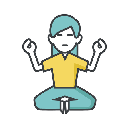Woman doing yoga icon vector illustration graphic designのイラスト素材