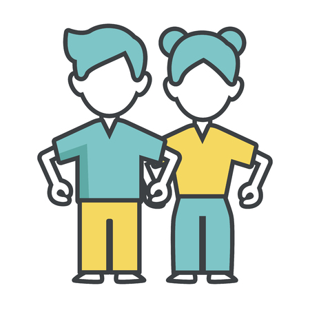 Woman and man couple icon vector illustration graphic designのイラスト素材