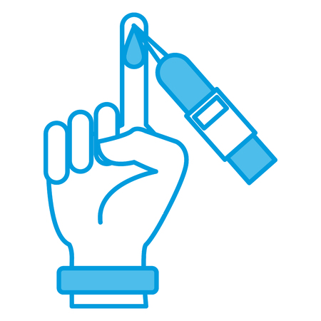Glucometer test with finger icon vector illustration graphic designのイラスト素材