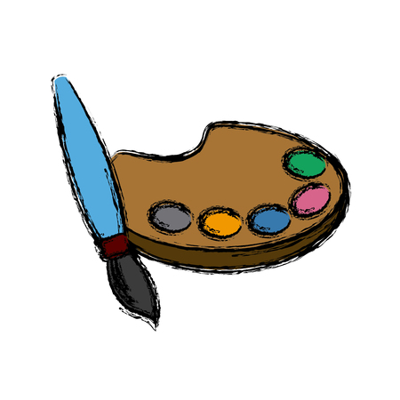 Paint palette and brush icon vector illustration graphic designのイラスト素材