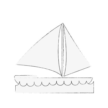 sailboat on water icon image vector illustration designのイラスト素材