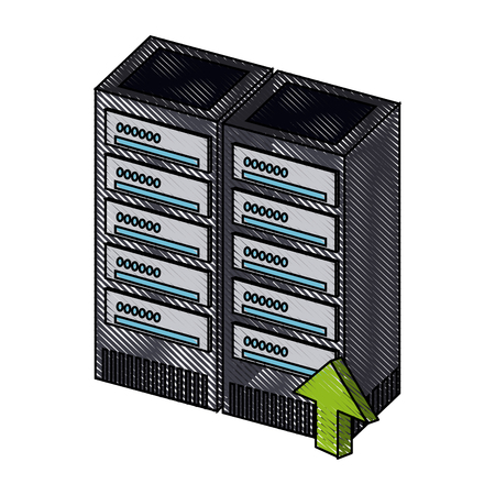 Storage servers technology icon vector illustration graphic design.のイラスト素材