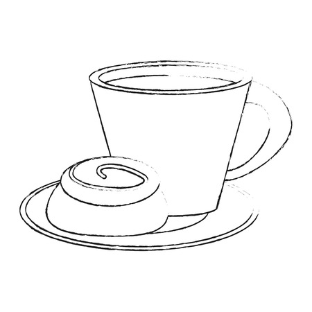 Fresh bread and coffee icon vector illustration graphic designのイラスト素材