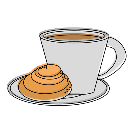 coffee with pastry icon image vector illustration designのイラスト素材