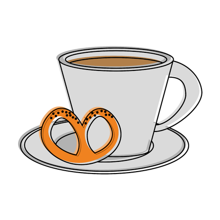 coffee with pastry icon image vector illustration designのイラスト素材