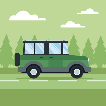 Vehicle in highway icon vector illustration graphicのイラスト素材