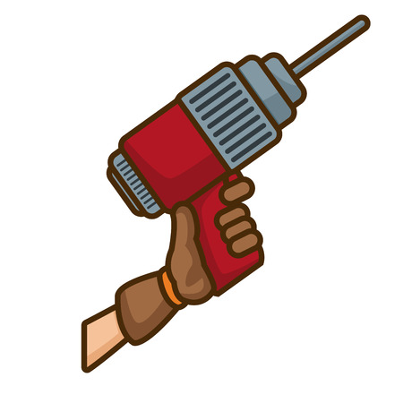 Electric drill tool icon vector illustration graphic designのイラスト素材
