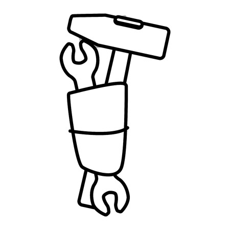 Mallet and wrench tools icon vector illustration graphic designのイラスト素材
