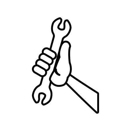Glove holding wrench icon vector illustration graphic designのイラスト素材