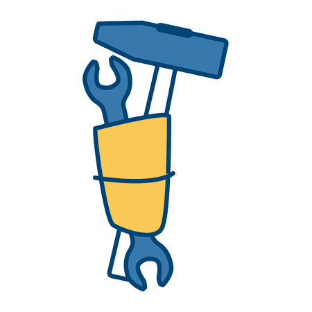 Mallet and wrench tools icon vector illustration graphic designのイラスト素材