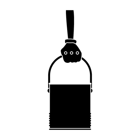 Hand holding paint bucket icon vector illustration graphic designのイラスト素材