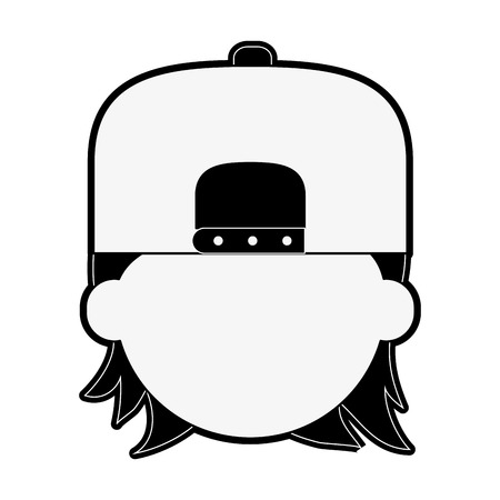 woman wearing cap avatar head icon image vector illustration designのイラスト素材