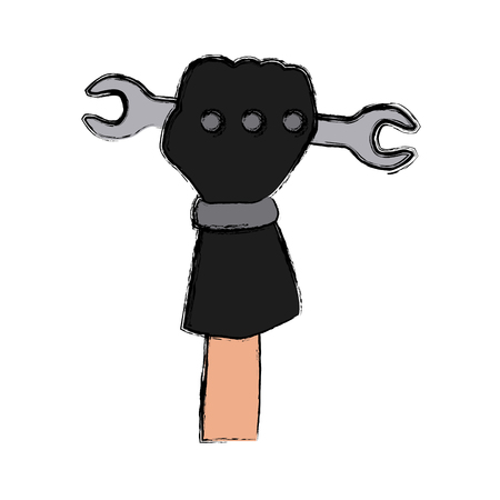 Glove holding wrench icon vector illustration graphic designのイラスト素材