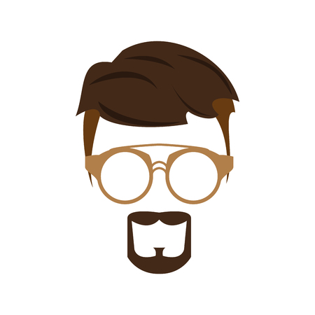 Hipster hairstyle and glasses icon vector illustration graphic designのイラスト素材