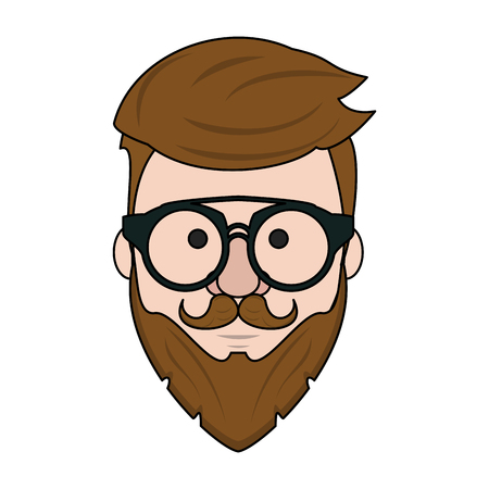 Hipster face cartoon icon vector illustration graphic designのイラスト素材