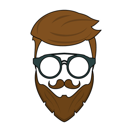 Hipster hairstyle and glasses icon vector illustration graphic designのイラスト素材