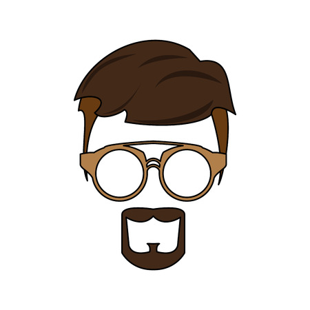 Hipster hairstyle, beard and glasses icon vector illustration graphic designのイラスト素材