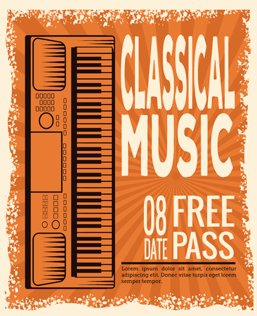 Classical music festival flyer icon vector illustration graphic designのイラスト素材