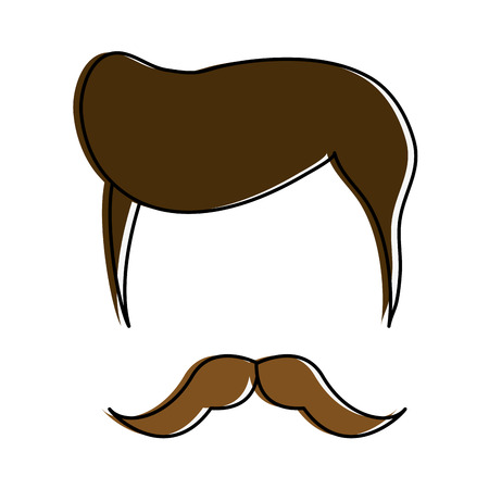 Hipster face cartoon icon vector illustration graphic designのイラスト素材