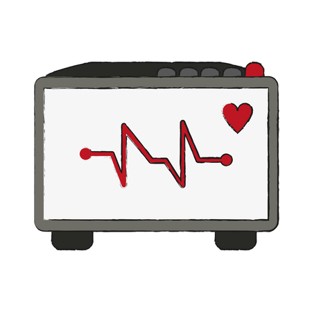 Heartbeat medical equipment icon vector illustration graphic designのイラスト素材