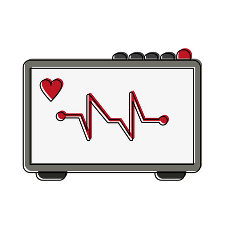 Heartbeat medical equipment icon.のイラスト素材