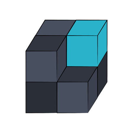Cube 3d symbol icon.のイラスト素材