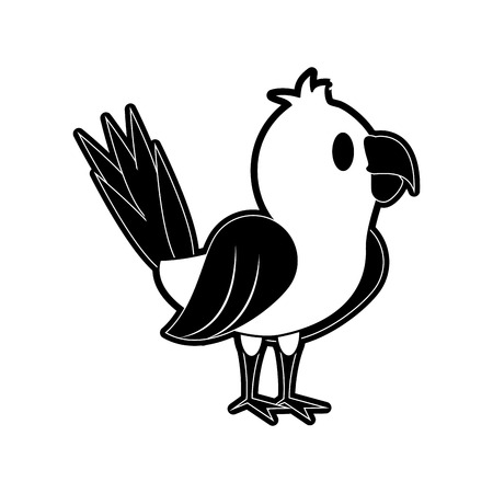 Cute parrot bird cartoon icon.のイラスト素材