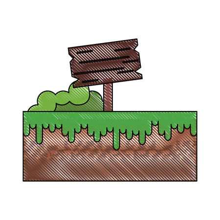 Wooden signpost game item icon vector illustration graphic designのイラスト素材