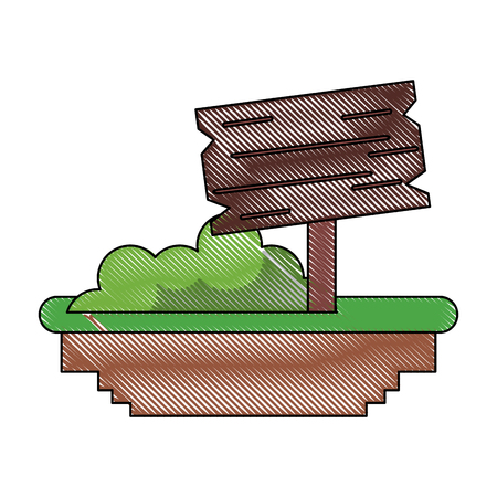 Wooden signpost game item icon vector illustration graphic designのイラスト素材