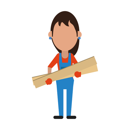 Woman in overrall icon vector illustration graphic designのイラスト素材