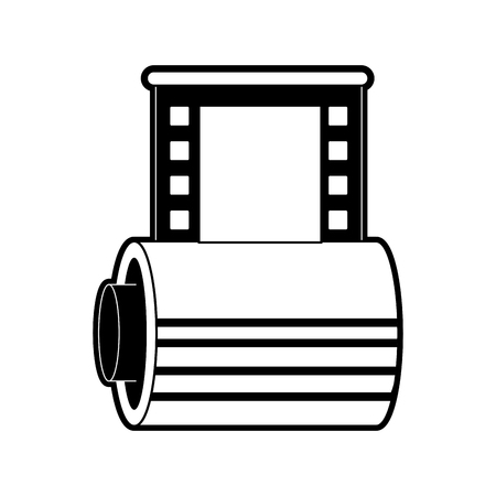 A photographic roll isolated icon vector illustration graphic design in black and whiteのイラスト素材
